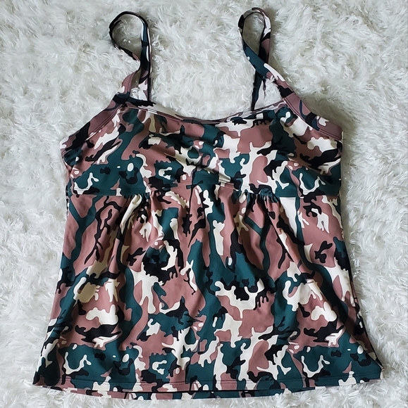 Unknown Other - Camo Tankini Swim Top, Size XXL